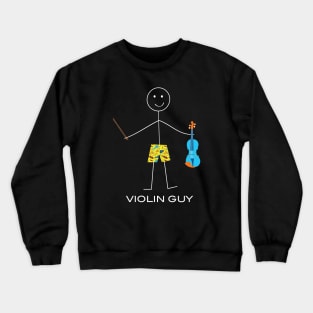Funny Mens Violin Guy Crewneck Sweatshirt